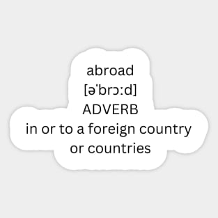 abroad definition Sticker